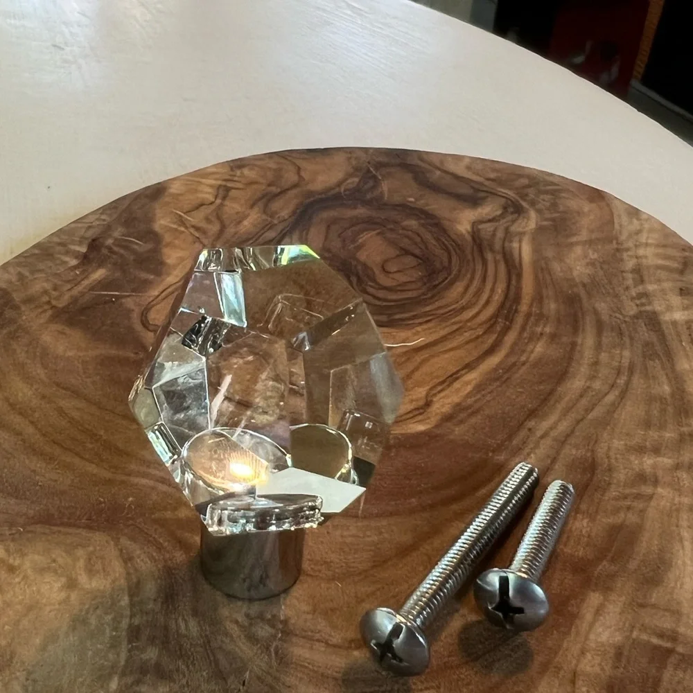 NEW🩶Restoration hardware Camden crystal 1.25 knob polished silver $25